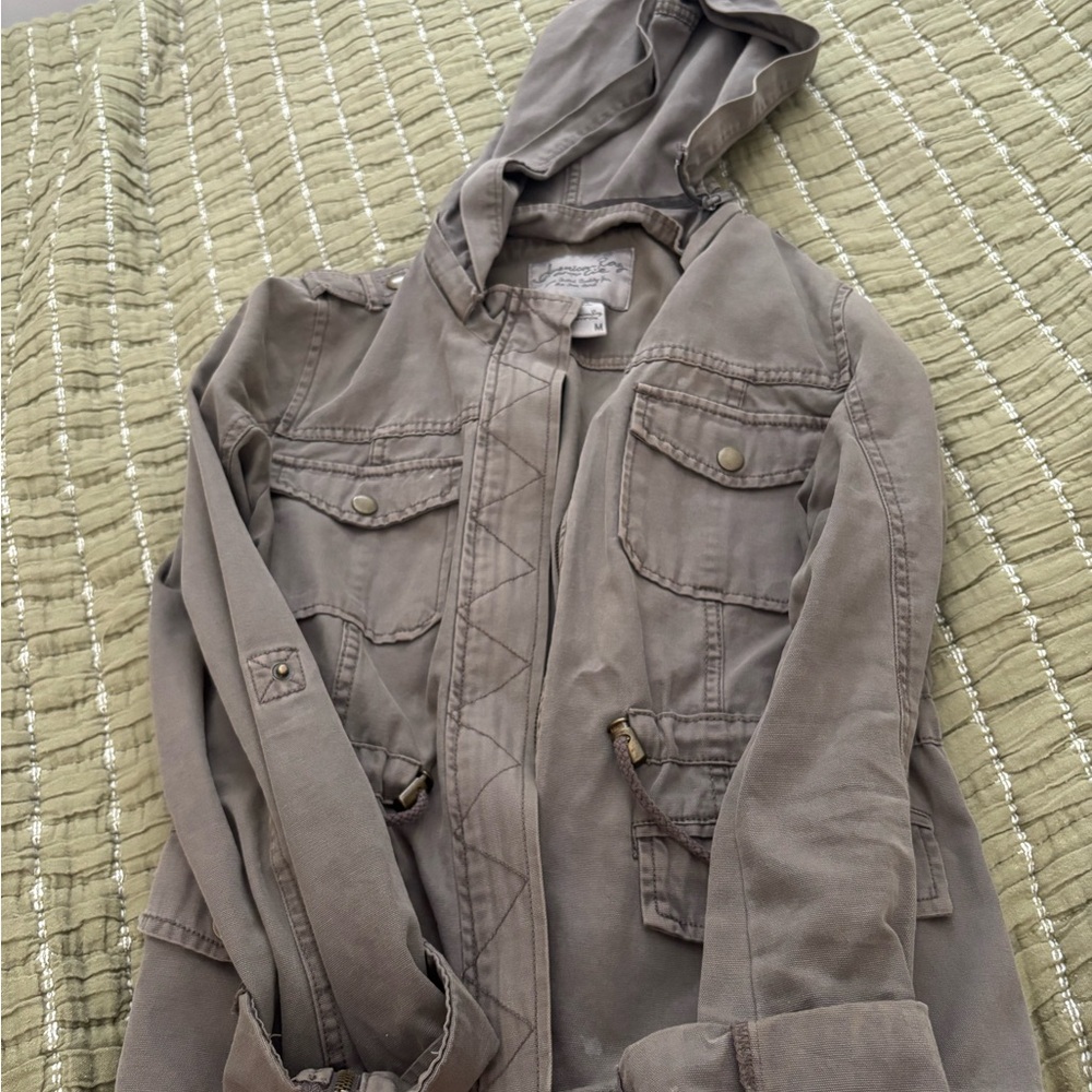 Macy's Gray Hooded Jacket